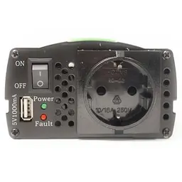 Автомобільний інвертор 24V/220V 300W, USB 5V 1A, HYM300-242 PowerPlant (KD00MS0002) - мініатюра 5