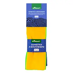 Авто серветки з мікрофібри для скла 35*40 см. набір 5 шт. Ecokraft (6900514220359)