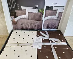 Турецька постільна білизна First Choice Cotton Satin Point brown євро - мініатюра 3