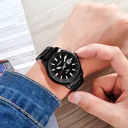 Чоловічий наручний годинник 1654BK Black Skmei acs0030653 - мініатюра 3