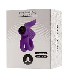 Віброкільце з язичком Adrien Lastic Bullet Lastic Ring, 7х2.5 см (фіолетовий) - мініатюра 7