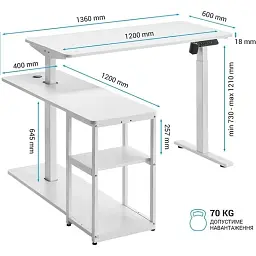 Комп'ютерний стіл OfficePro ODE119W White [111775] - мініатюра 14