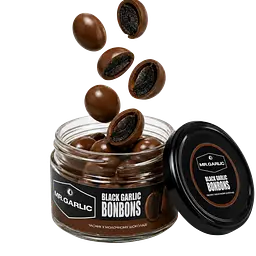 Mr.Garlic BONBONS Дольки чорного часнику в молочному шоколаді 100 гр.
