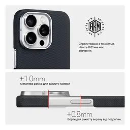 Чехол ArmorStandart BlackIcon Aramid Plain MagCase для Apple iPhone 16 Pro Black (ARM90169) - мініатюра 6