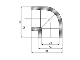 Кут Thermo Alliance 90° d 40мм поліпропіленовий для поліпроп. труб (DSE004) - мініатюра 2