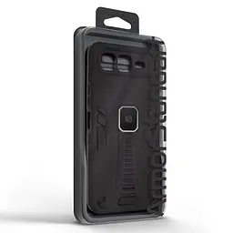 Чехол для Infinix Smart 10 Plus 4G, Proover, черный, с подставкой и магнитом, противоударный, ударопрочный, бронированный, панель-накладка, защита всего корпуса, термополиуретан (TPU) + поликарбонат (PC), ArmorStandart (ARM87998) - мініатюра 3