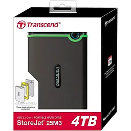Зовнішній жорсткий диск Transcend 4Tb StoreJet 25M3C, Iron Gray, 2.5', USB 3.1 (TS4TSJ25M3C) - мініатюра 6
