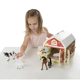 Будиночок-сарай Melissa&Doug із засувками і тваринами (MD2564) - мініатюра 5