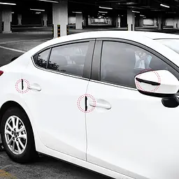 Протиударні захисні смуги Alfa Romeo 15х147 мм Гума (наклейки) Чорні 4 шт на скотчі (Завод) - мініатюра 4