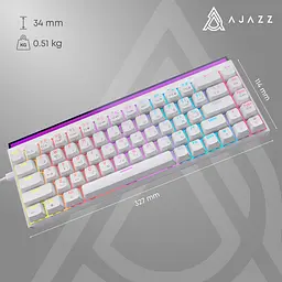 Клавіатура Ajazz NK68 Red Switch White USB-C (NK68-R-W) - мініатюра 11