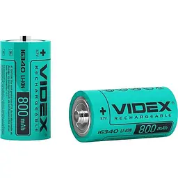 Акумулятор Videx Li-ion 16340 без захисту 800 mAh bulk 1 шт. (16340/800/1B) - мініатюра 2