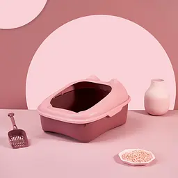 Туалет для котів із лопаткою Derby Plastic Cat Litter Box рожевий 43 х 34 х 20 см - мініатюра 2