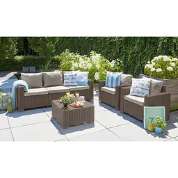 Комплект садових меблів Allibert Keter California 3 seater коричневий - мініатюра 7
