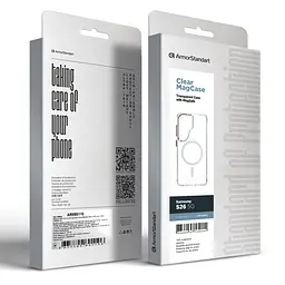 Чехол Samsung Galaxy S26 5G, Clear MagCase, прозрачный, противоударный, магнитный, панель-накладка с поддержкой MagSafe, поддержка беспроводной зарядки MagSafe, защита всего корпуса, TPU+PC, ArmorStandart (ARM88864) - мініатюра 3