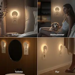 Світлодіодне нічне світло з підсвіткою з диммірним Lyridz Night Light Socket with Twilight Sensor Паковання з 2 Socket Light - мініатюра 6