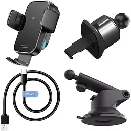Автотримач із бездротовою зарядкою Proove Triple Clamp 15W Black (WHTC15010001) [136215] - мініатюра 7