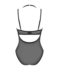 Прозоре боді Obsessive Selinne teddy XS/S Black, дрібна сітка, подвійні бретелі - мініатюра 4