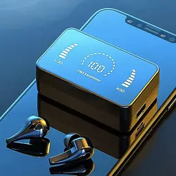 Бездротові Bluetooth навушники TWS H3S, з індикатором зарядки, сенсорами і водонепроникним корпусом Чорні - мініатюра 3