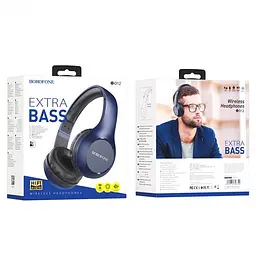 Бездротова Bluetooth stereo гарнітура Borofone BO12 Сині - мініатюра 4