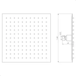 Верхній душ Globus Lux ST-0250-Q-BB, Чорний матовий - мініатюра 5