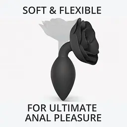 Силіконова анальна пробка Love To Love Open Roses L Size - Black Onyx - мініатюра 2
