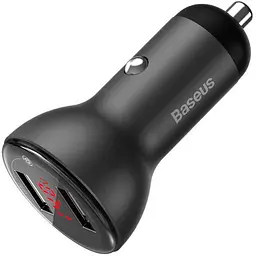 Автомобільний зарядний пристрій Baseus Digital Display 2USB 45W CCBX-B0G Grey - мініатюра 2