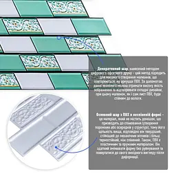 Декоративна панель Sticker Wall ПВХ 960х480х4мм Цегла зелена орнамент SW-00001429 - мініатюра 2