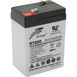 Акумулятор Ritar AGM 6V [6V/5Ah/30Wh] [RT650]  [125660] - мініатюра 1