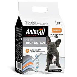 Пелюшки AnimAll Puppy Training Pads для собак і цуценят з активованим вугіллям 60 × 60 см 10 шт