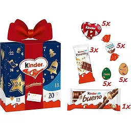 Адвент календар Kinder Ferrero Mix Geschenk Adventskalender Бант 214г. - мініатюра 2