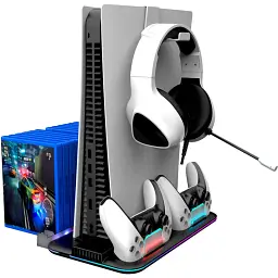 Багатофункціональна охолоджуюча підставка для PS5 Canyon CS-5 RGB Charge Black (CND-CSPS5B) UA - мініатюра 5