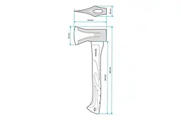 Сокира колун Intertool 1000 г ручка фібергласс - мініатюра 6