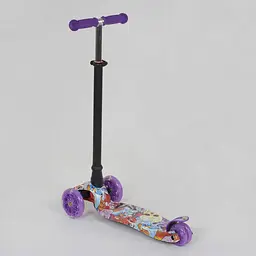 Самокат дитячий Best Scooter 59х17х26 см Фіолетово-чорний 000231525 - мініатюра 4