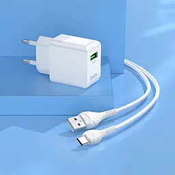 Зарядний комплект Hoco C98A Type-C cable Proton 1 USB 18W білий - мініатюра 6