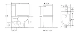 Унітаз-компакт Mixxus Premium Bevel-0401-T1 625x390x845 мм, система змиву Tornado 1.0 MP6473, Білий - мініатюра 3