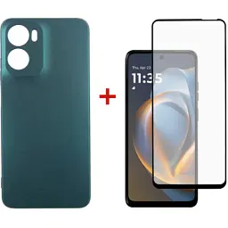 Чохол до мобільного телефона Dengos Motorola G05 Soft + glass (Green)