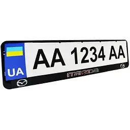Рамка номерного знака Poputchik пластик с объемными буквами Mazda 52х13.5х2 см 2 шт