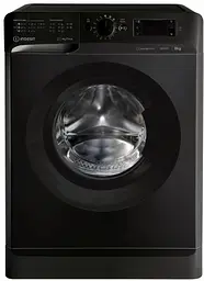 Пральна машина Indesit з фронтальним завантаженням OMTWE81283KEU, 8кг, 1200, A+++, 60см, Дисплей, Інвертор, Чорний (OMTWE81283KEU)