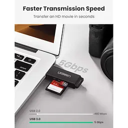 Кардридер Ugreen Card Reader TF/SD USB 3.0 Black (40752) - миниатюра 4
