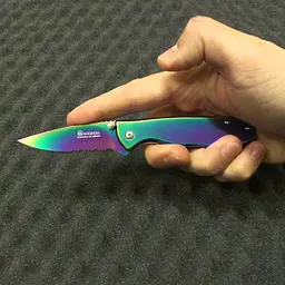 Ніж складаний Boker Magnum Rainbow II напівсерейтор, титан - мініатюра 2