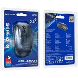 Мишка бездротова Borofone BG13 Winner 2.4G business wireless mouse 800-1200-1600 dpi чорна - мініатюра 7