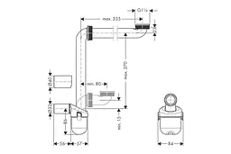 Сифон для умивальника Hansgrohe компактний 50 мм 54235000 - мініатюра 3