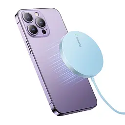 Бездротове зарядне Baseus Simple Mini 3 Magnetic Charger 15 W Galaxy CCJJ040303 блакитне - мініатюра 2