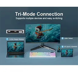 Клавіатура MageGee GK960 RGB Wireless (6971969729056) White Topographic (G-000004399) - мініатюра 4