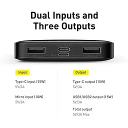 УМБ Baseus Bipow Digital Display Power Bank 20000mAh 15W (PPDML-J01) чорна - мініатюра 8
