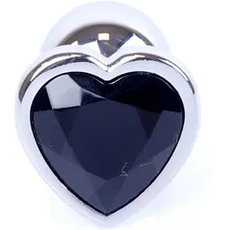 Анальна пробка Boss Of Toys Boss Series - Jewellery Silver Heart Plug Black S, BS6400047, Срібний / Чорний - мініатюра 2