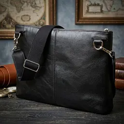 Шкіряна сумка для ноутбука Grande Pelle 11437 чорний - мініатюра 3