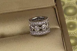Кулон шарм Xuping Jewelry з великим камінням у центрі 8 мм сріблястий