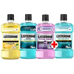 Набір ополіскувачів для ротової порожнини Listerine, 1 л (4 упаковки по 250 мл)