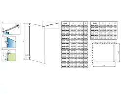 Душова стінка Radaway Essenza Pro White Walk-in 120x200 прозоре скло, білий (10103120-04-01) - мініатюра 7